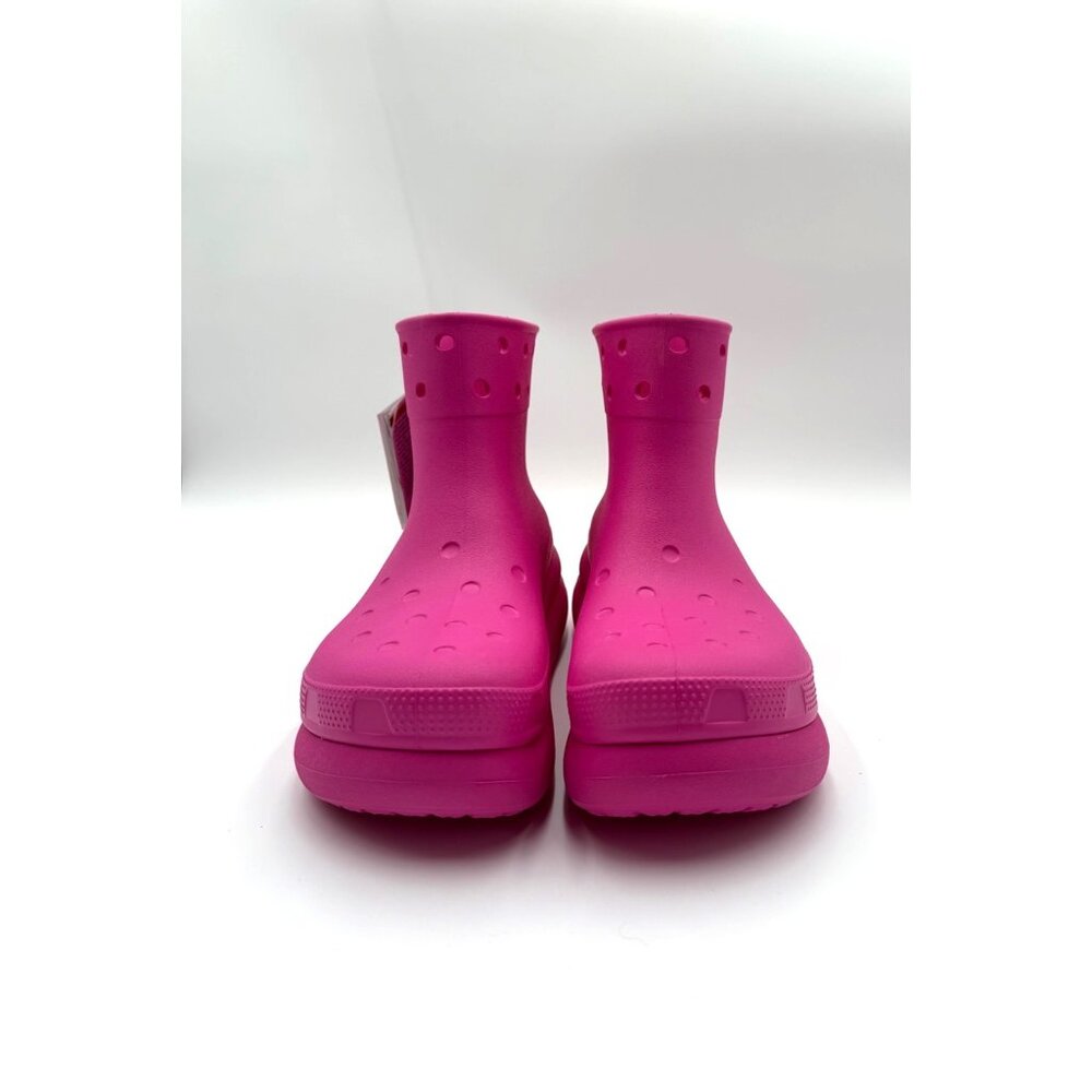 Crocs Size 12M Pink Rain Boot Lightweight Waterproof Footwear Iconic Comfort Des